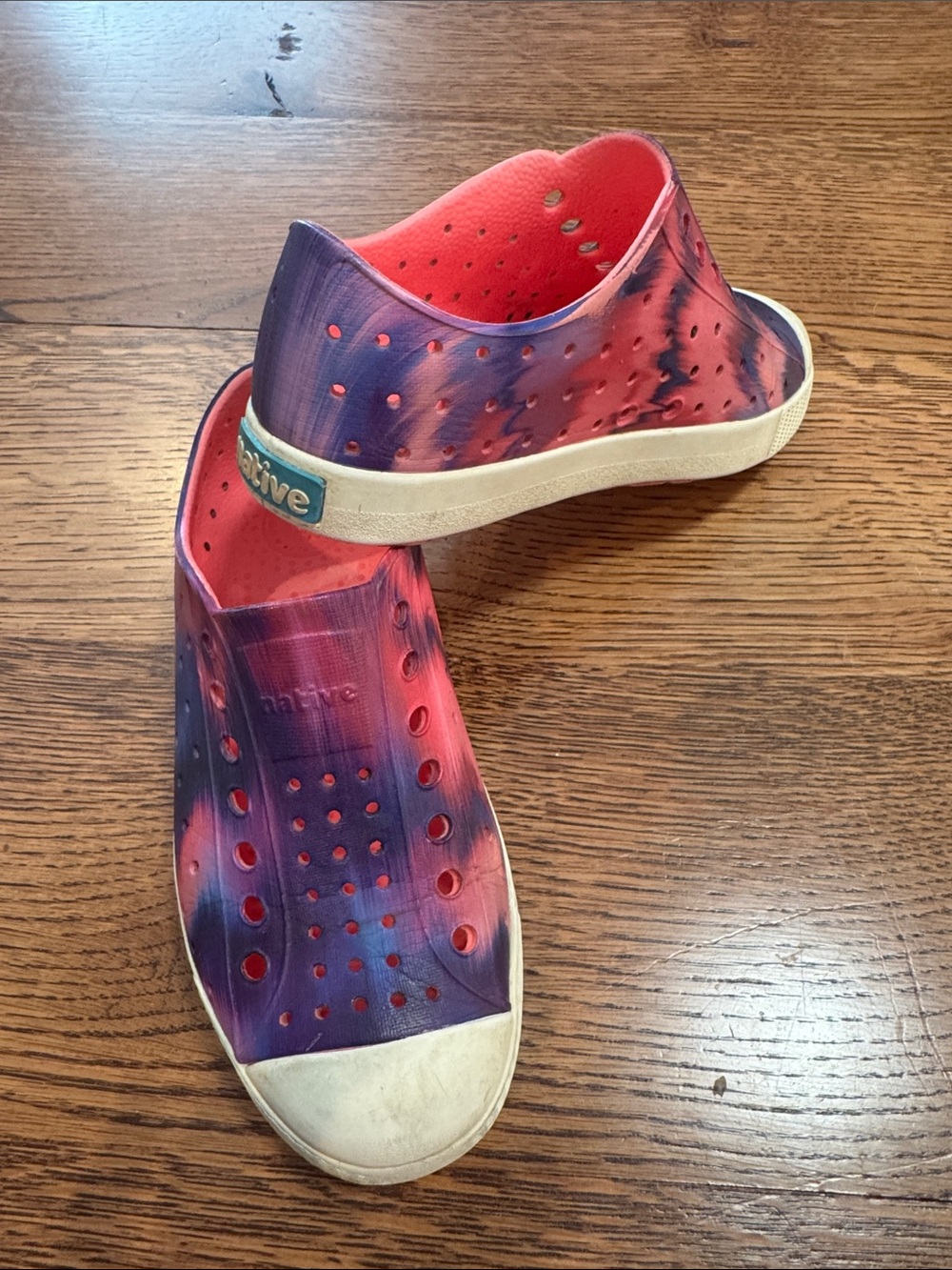 Native Kids Slip-On Water Shoes in Purple and Pink Tie-Dye